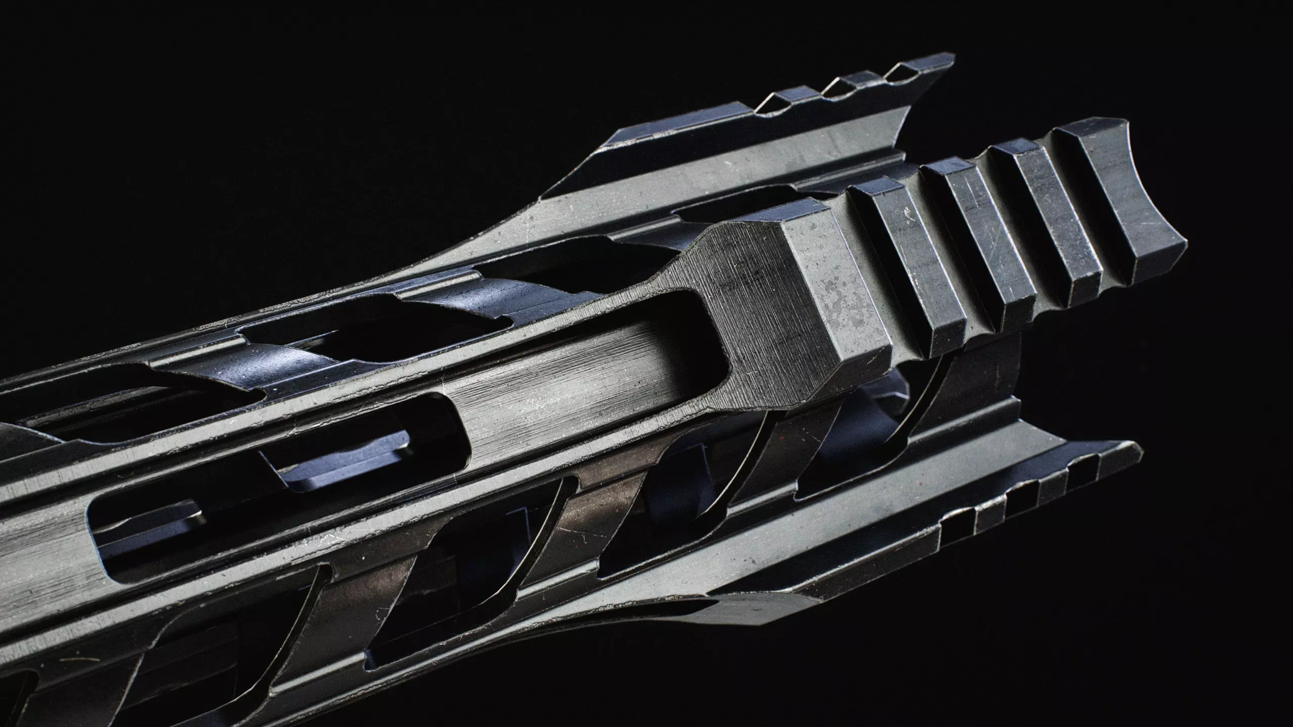 AR15 - M4A1 - Night Rail 5x56 Handguard LowPoly Low-poly 3D model_5