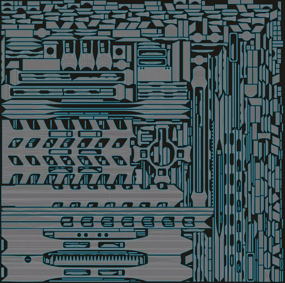 AR15 - M4A1 - Night Rail 5x56 Handguard LowPoly Low-poly 3D model_11