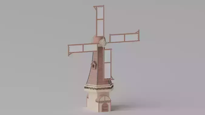 Cartoon Medieval Windmill