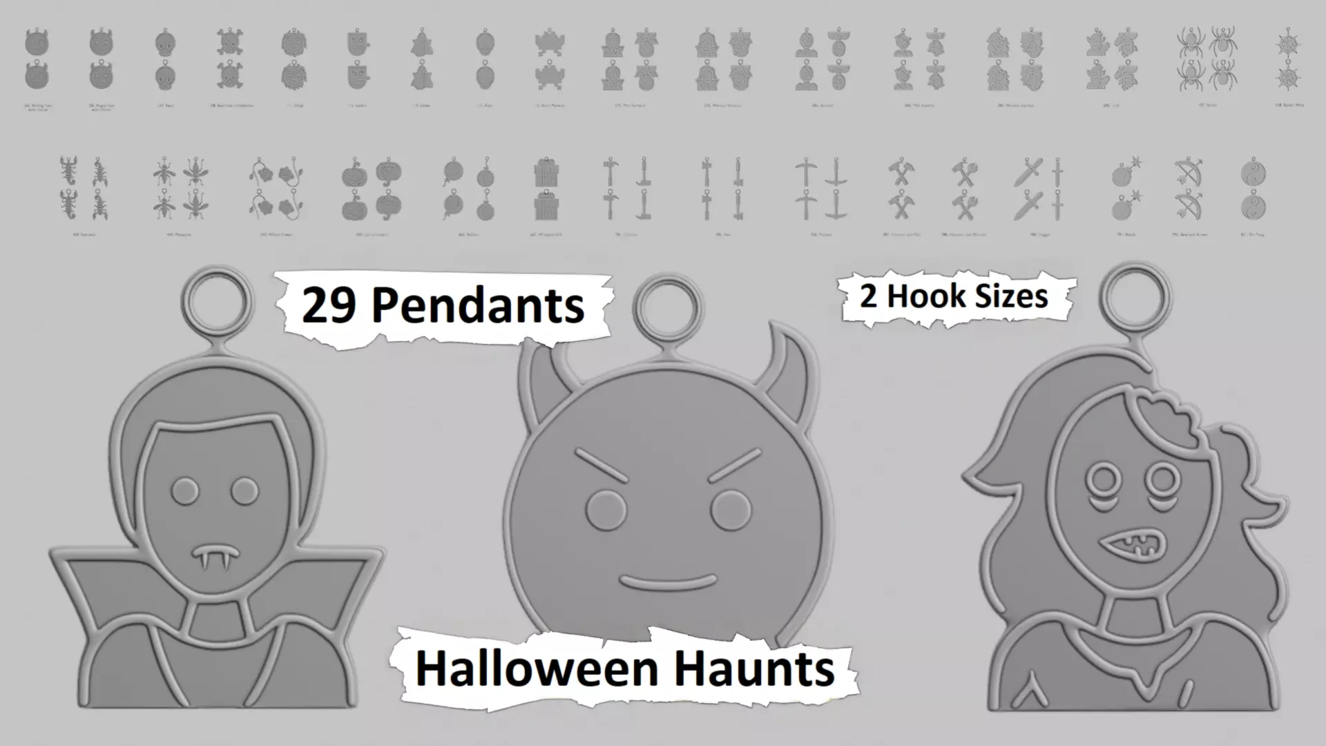 Halloween Haunts Pendant STL Collection 3D print model