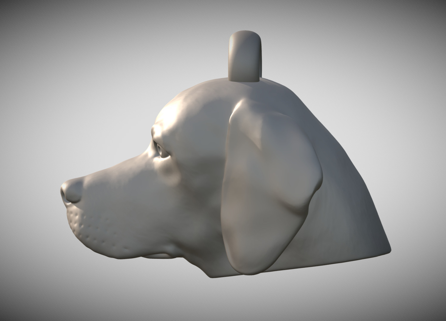 Beagle dog head key ring for 3D printing 3D print model_2