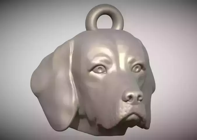 Beagle dog head key ring for 3D printing 3D print model