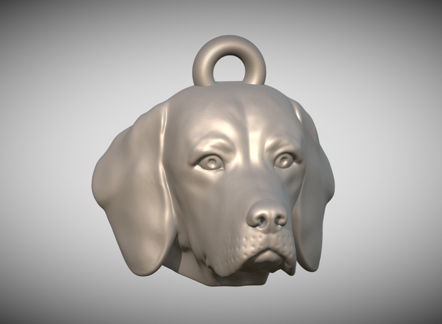 Beagle dog head key ring for 3D printing 3D print model_7