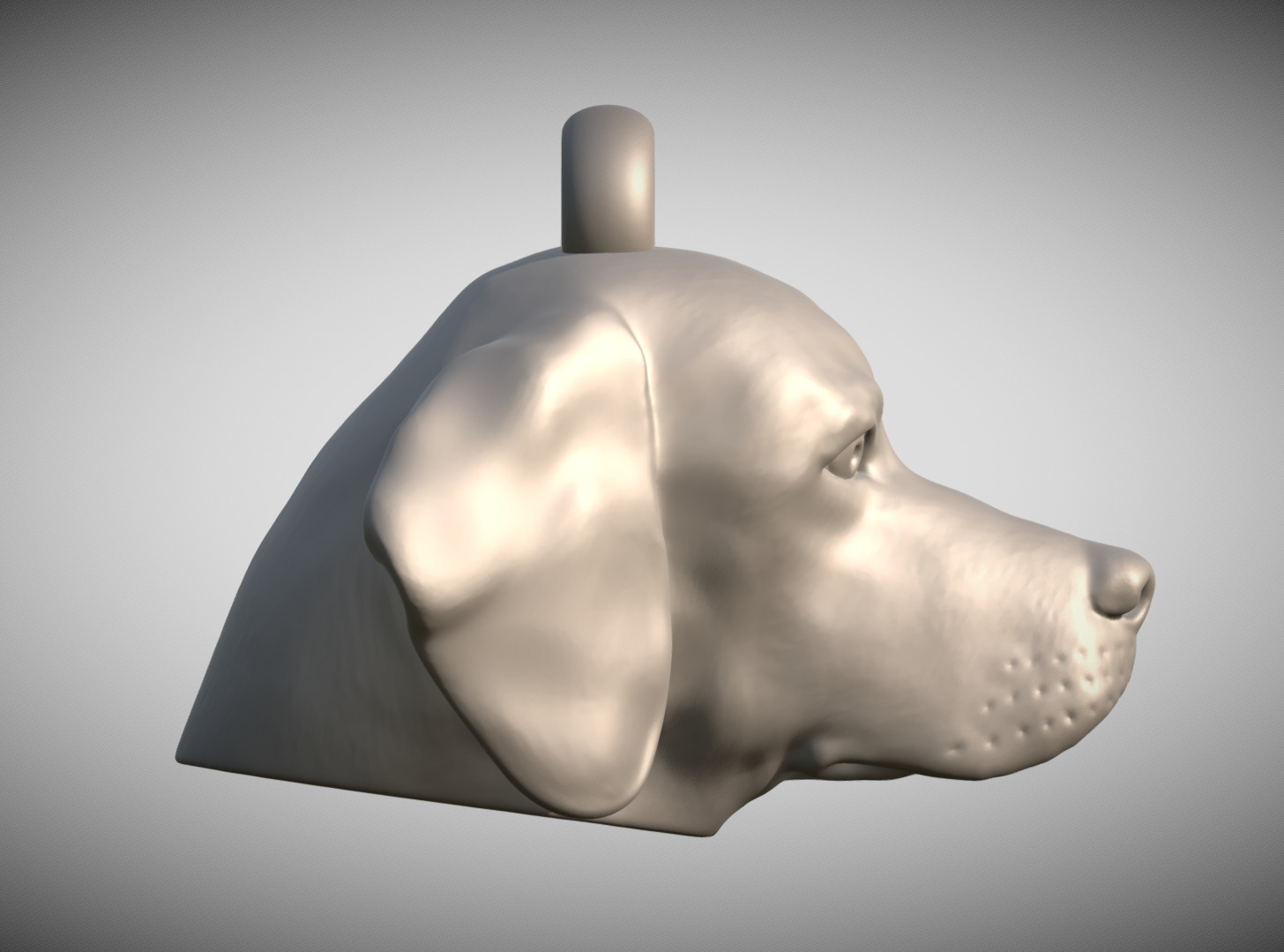 Beagle dog head key ring for 3D printing 3D print model_5