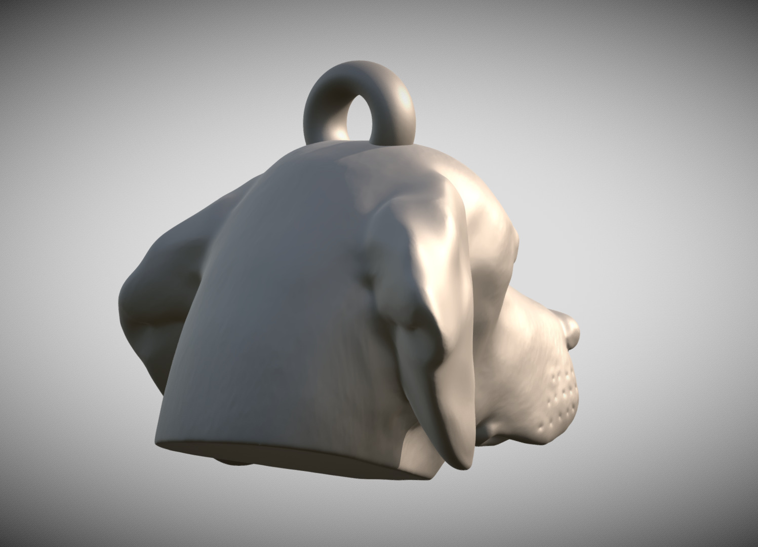 Beagle dog head key ring for 3D printing 3D print model_4