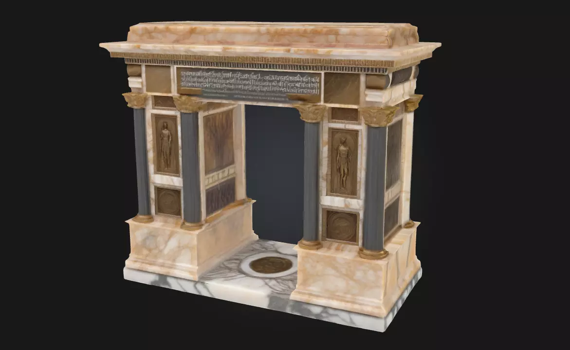 Marble Miniature Arch Elegance in Small Scale 3D model_0
