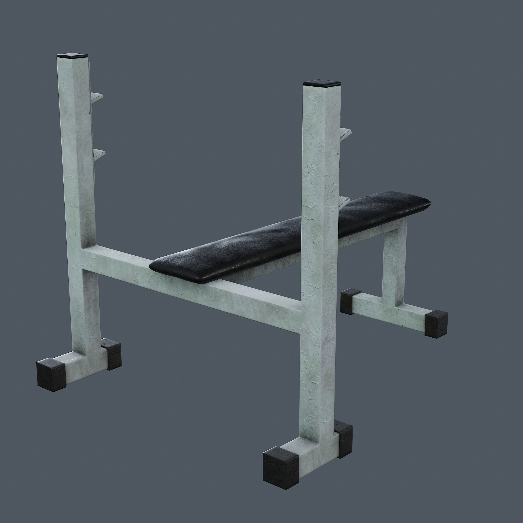Barbell Bench and Weights Pack - PBR Game Ready Low-poly 3D model_7