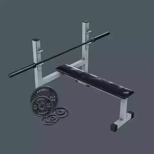 Barbell Bench and Weights Pack - PBR Game Ready