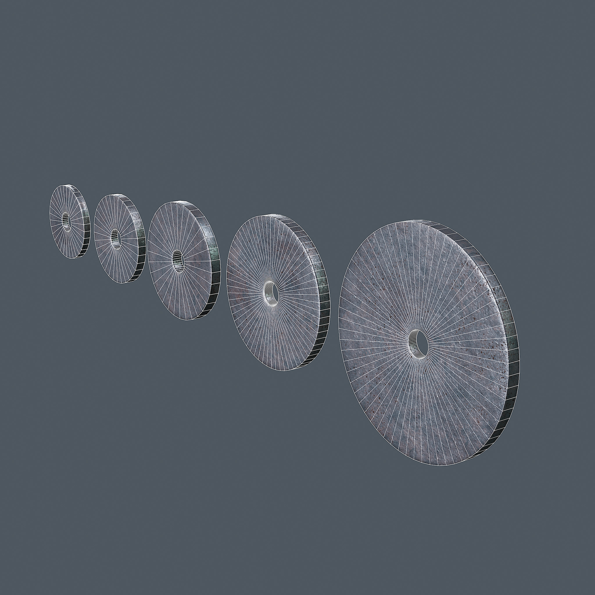 Barbell Bench and Weights Pack - PBR Game Ready Low-poly 3D model_14