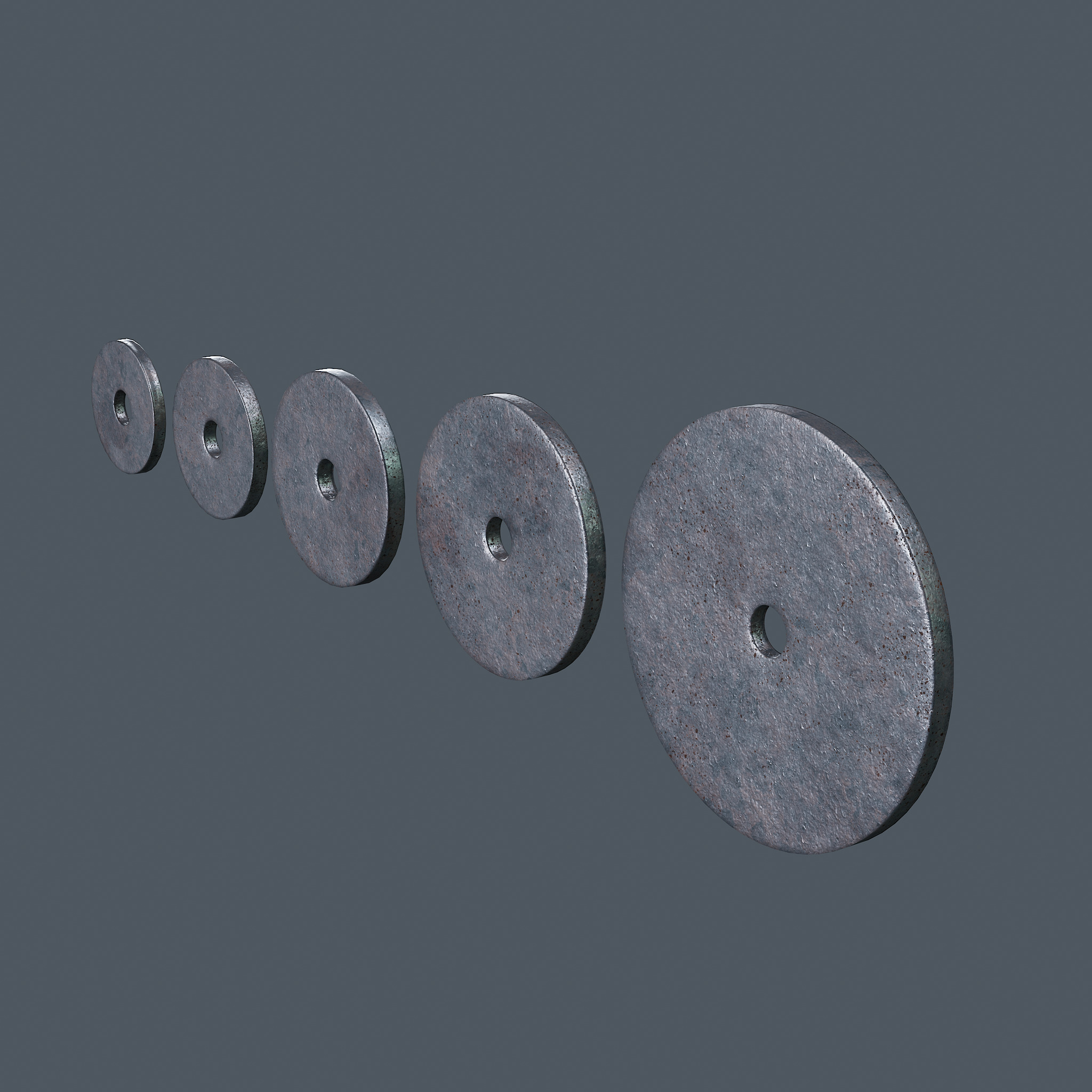 Barbell Bench and Weights Pack - PBR Game Ready Low-poly 3D model_13