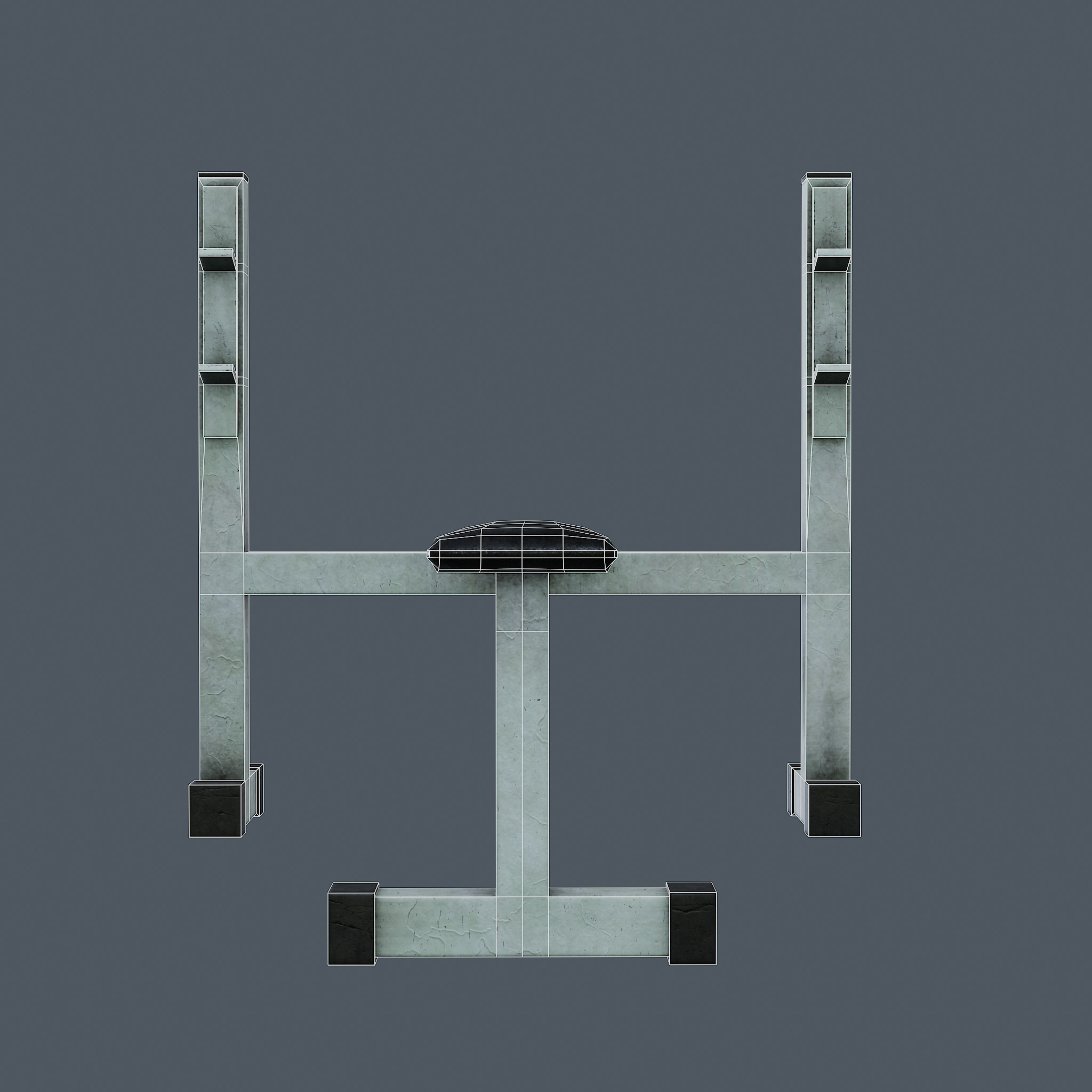 Barbell Bench and Weights Pack - PBR Game Ready Low-poly 3D model_10