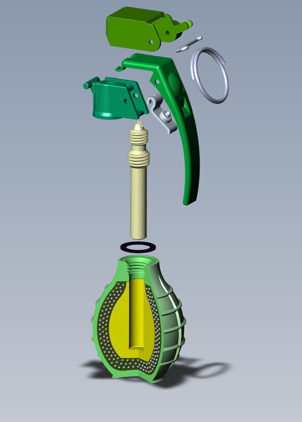 German DM61 DM61A1 hand grenade assembly moulage 3D model_15