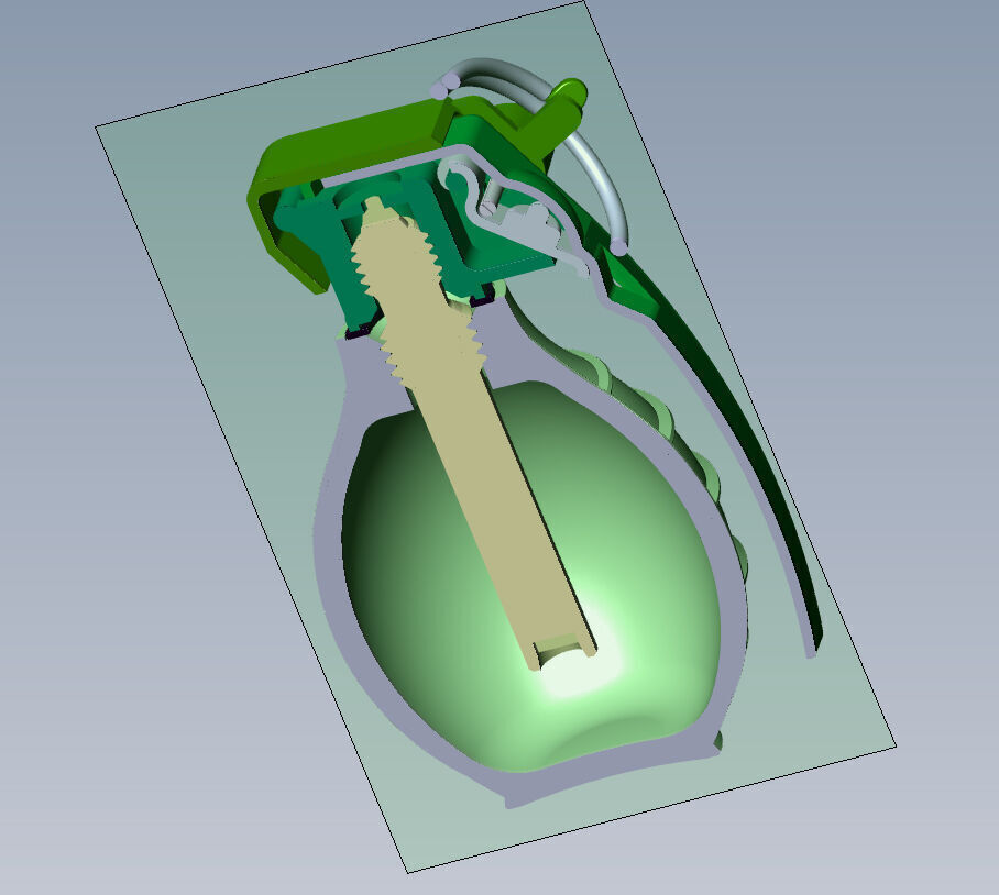 German DM61 DM61A1 hand grenade assembly moulage 3D model_8