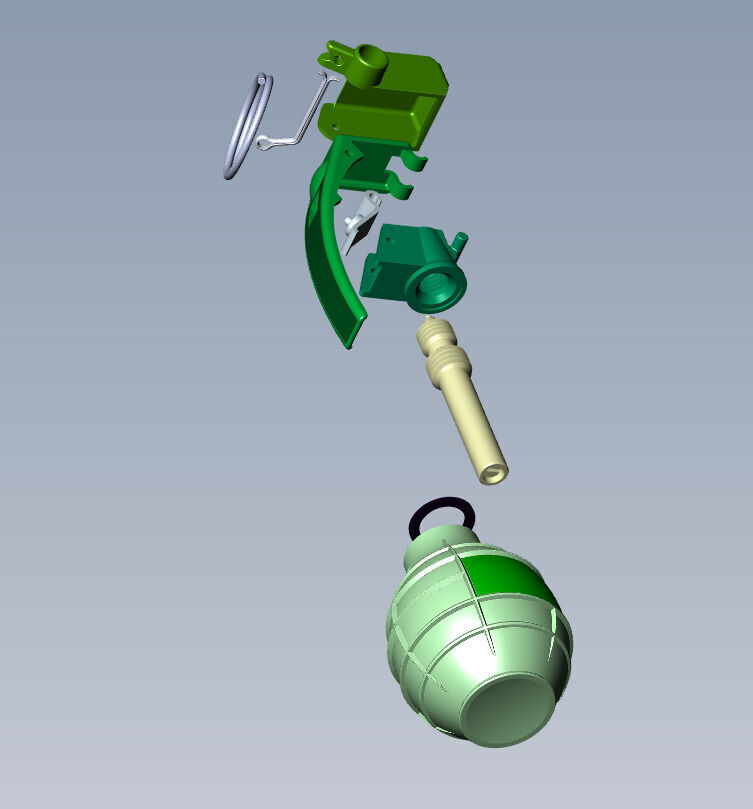 German DM61 DM61A1 hand grenade assembly moulage 3D model_10