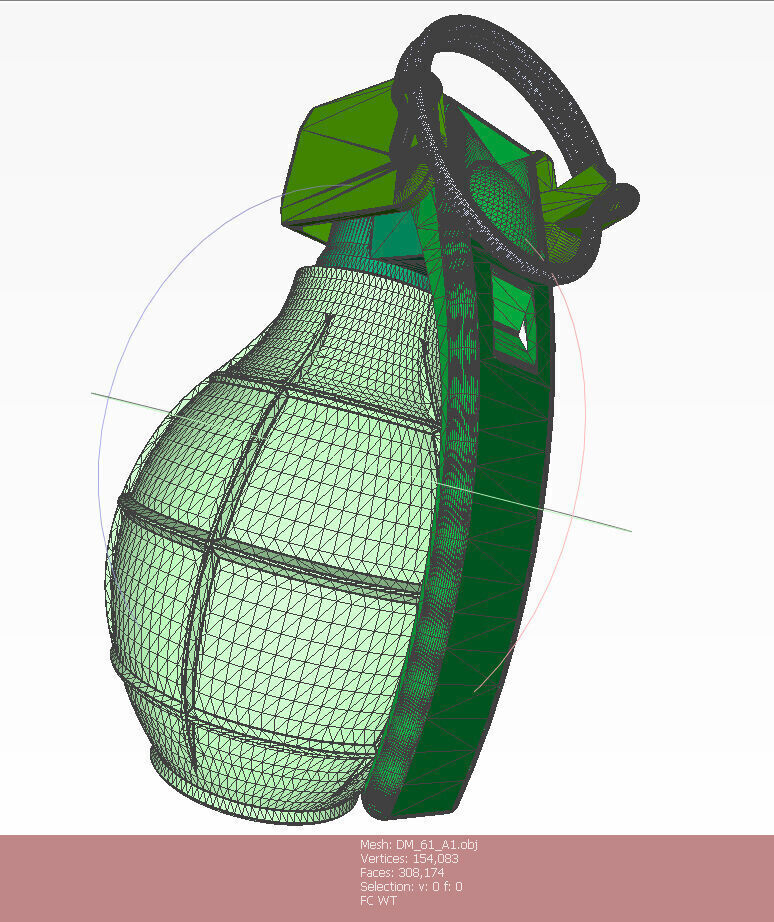 German DM61 DM61A1 hand grenade assembly moulage 3D model_21