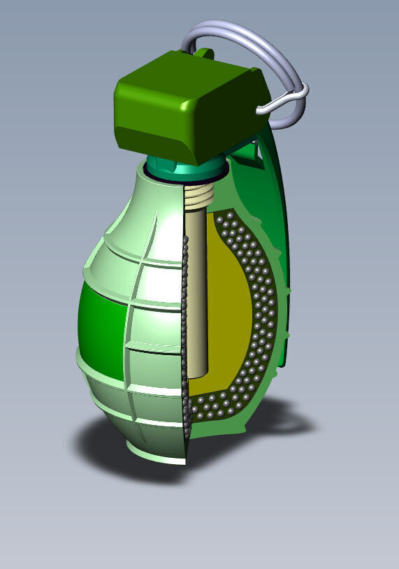 German DM61 DM61A1 hand grenade assembly moulage 3D model_14