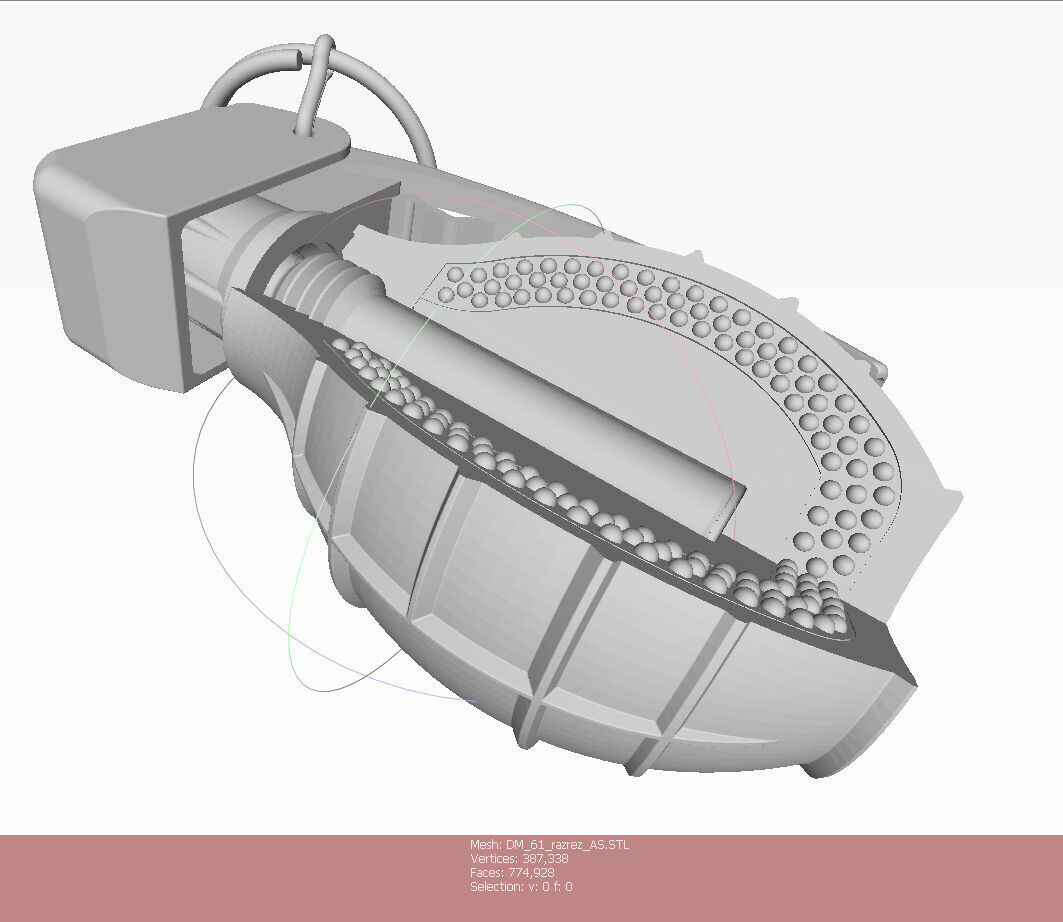 German DM61 DM61A1 hand grenade assembly moulage 3D model_27