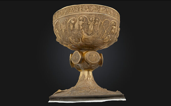 Chalice of Embellished Elegance  A Regal Vessel of Artistry 3D model 4