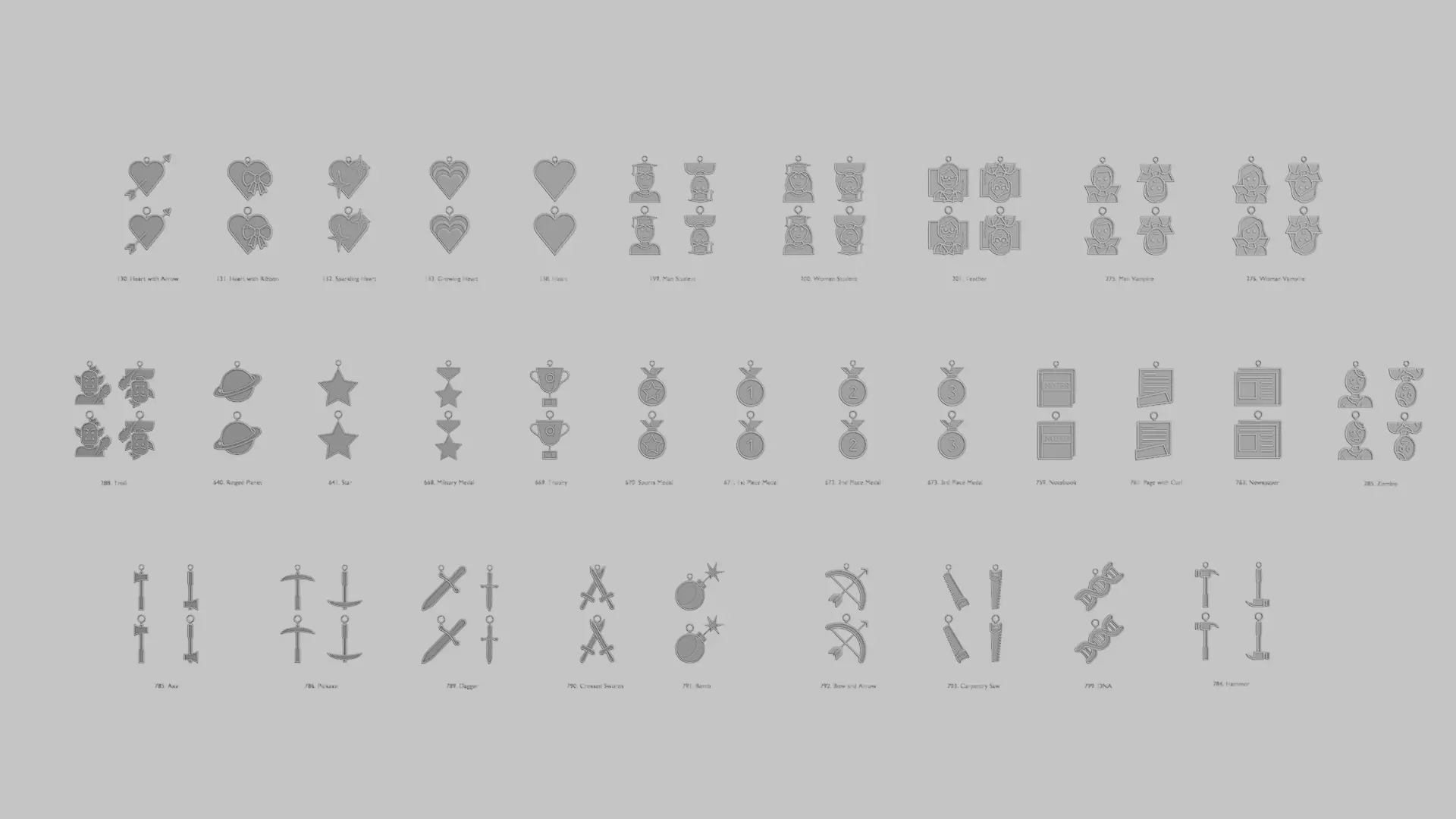 Heros Journey Pendant STL Collection 3D print model_0