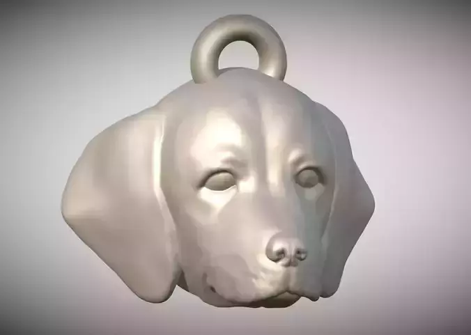 Puppy of Weimaraner head key ring for 3D printing