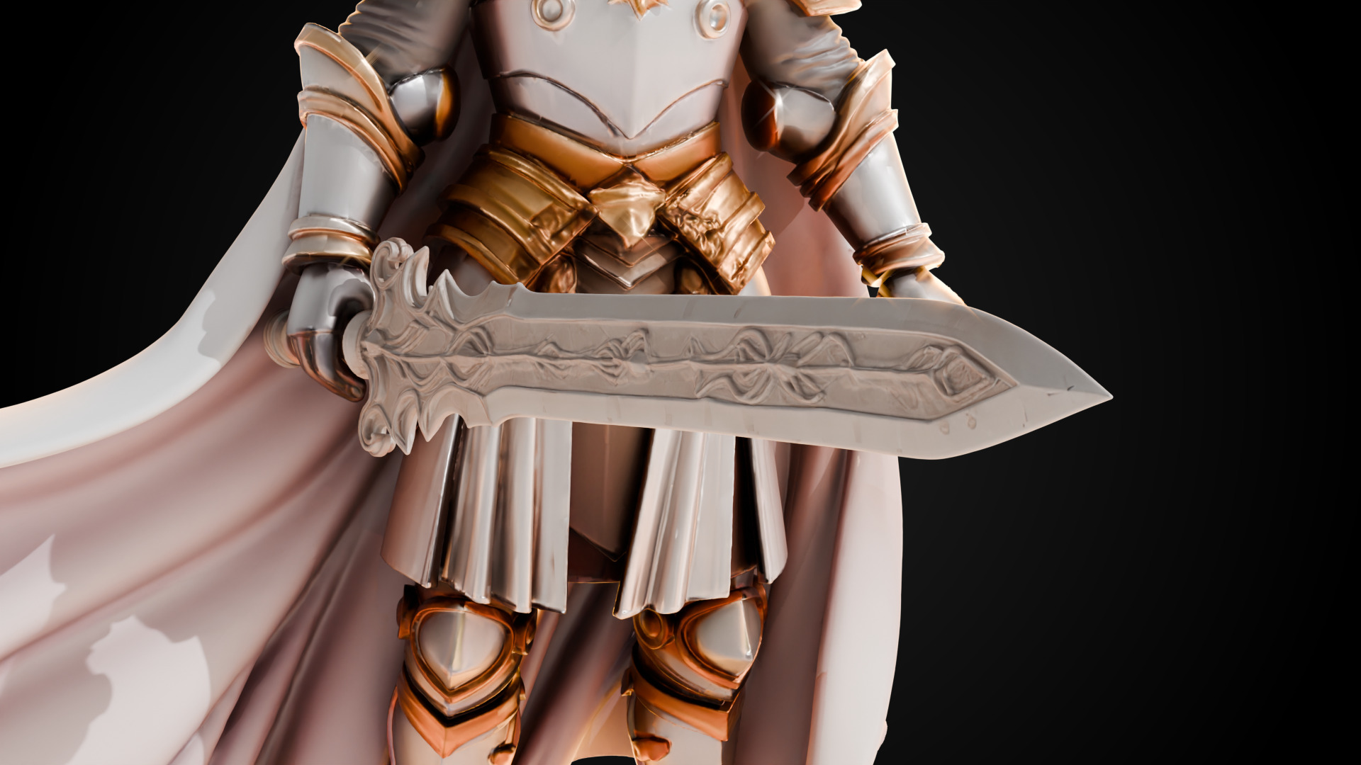 Stylized Sword - Crusader Blade Lionbrand - Game Ready 3D model_1