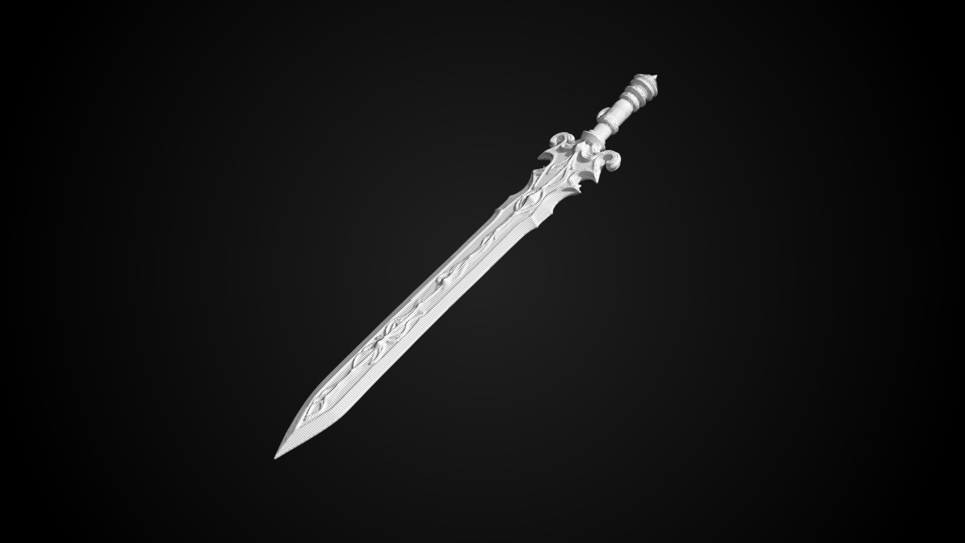 Stylized Sword - Crusader Blade Lionbrand - Game Ready 3D model_12
