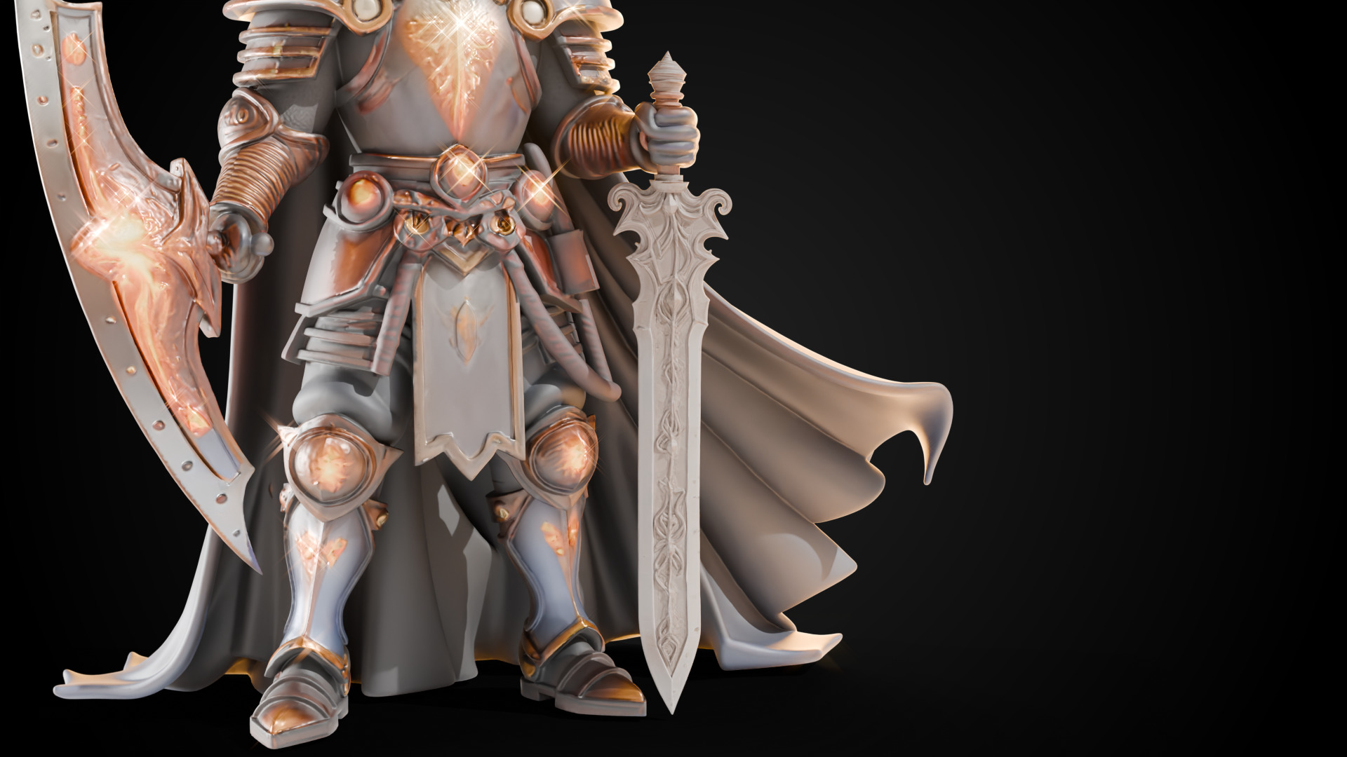 Stylized Sword - Crusader Blade Lionbrand - Game Ready 3D model_4