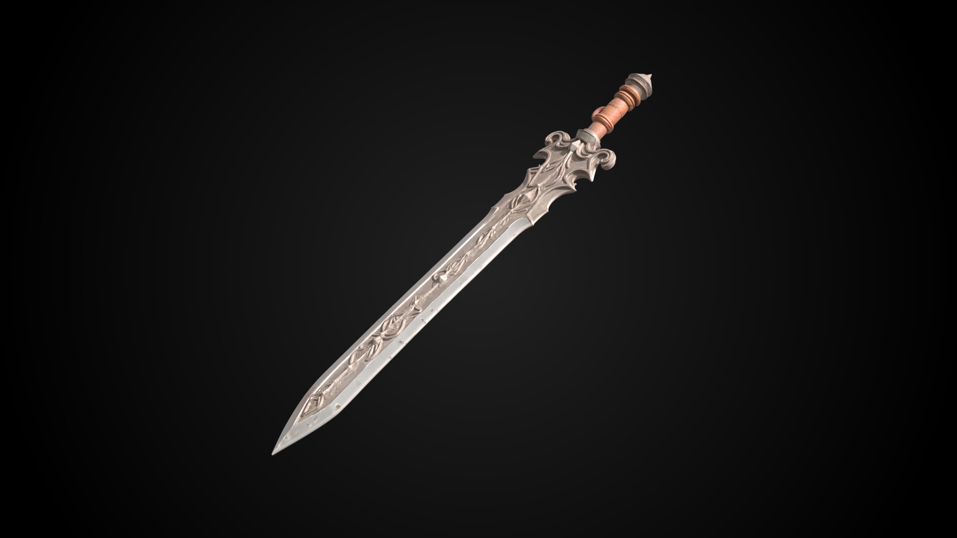 Stylized Sword - Crusader Blade Lionbrand - Game Ready 3D model_11