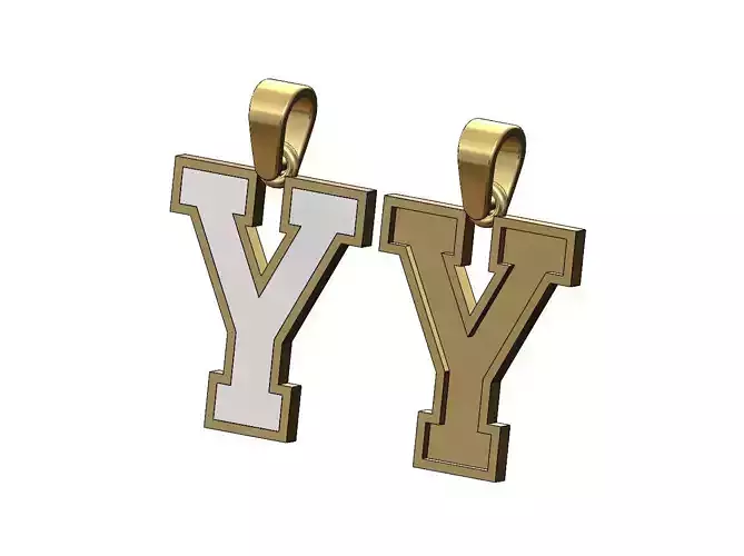 Y  enamel varsity letter sports letterman jersey pendant charm