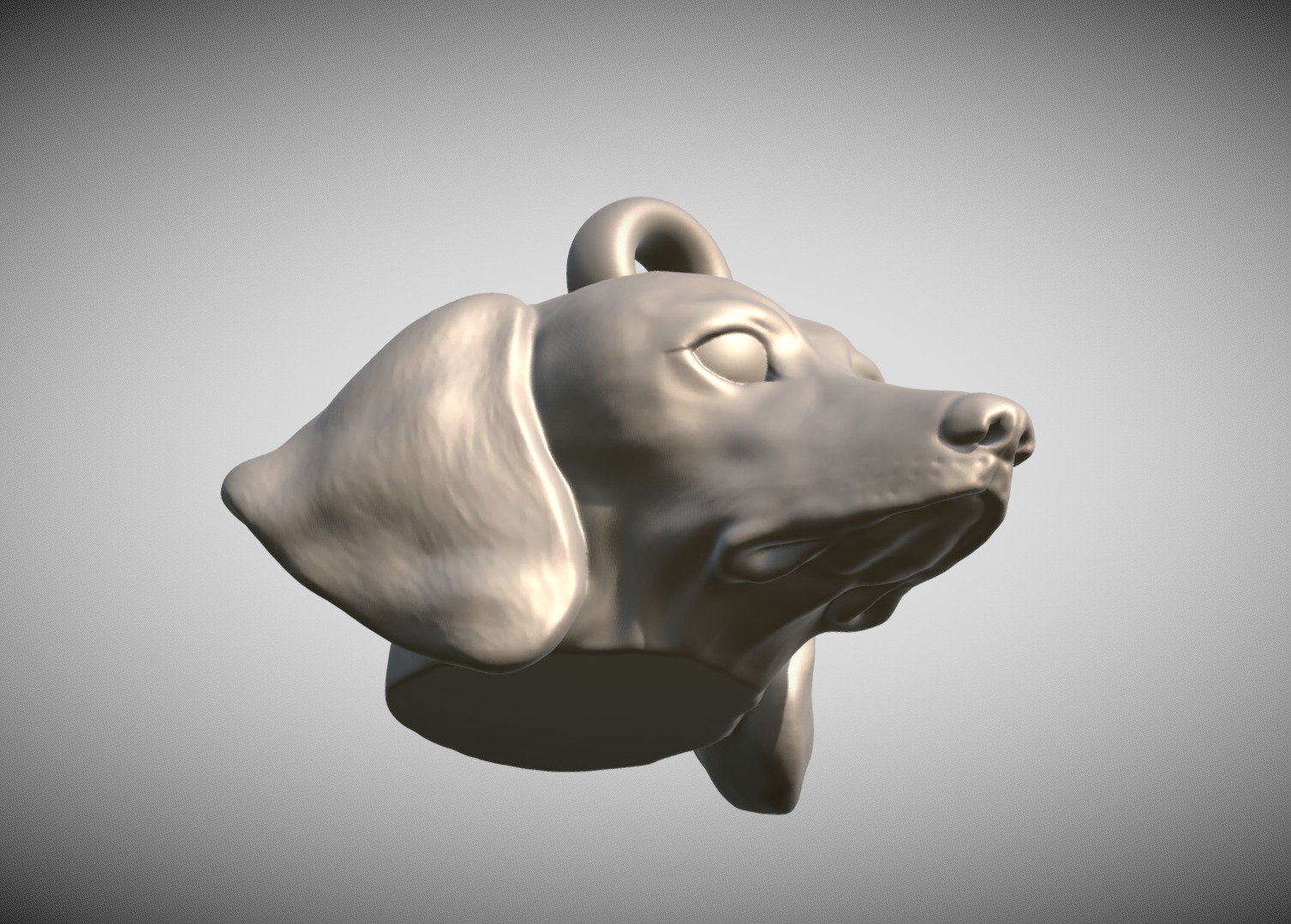 Dachshund dog head key ring for 3D printing 3D print model_9