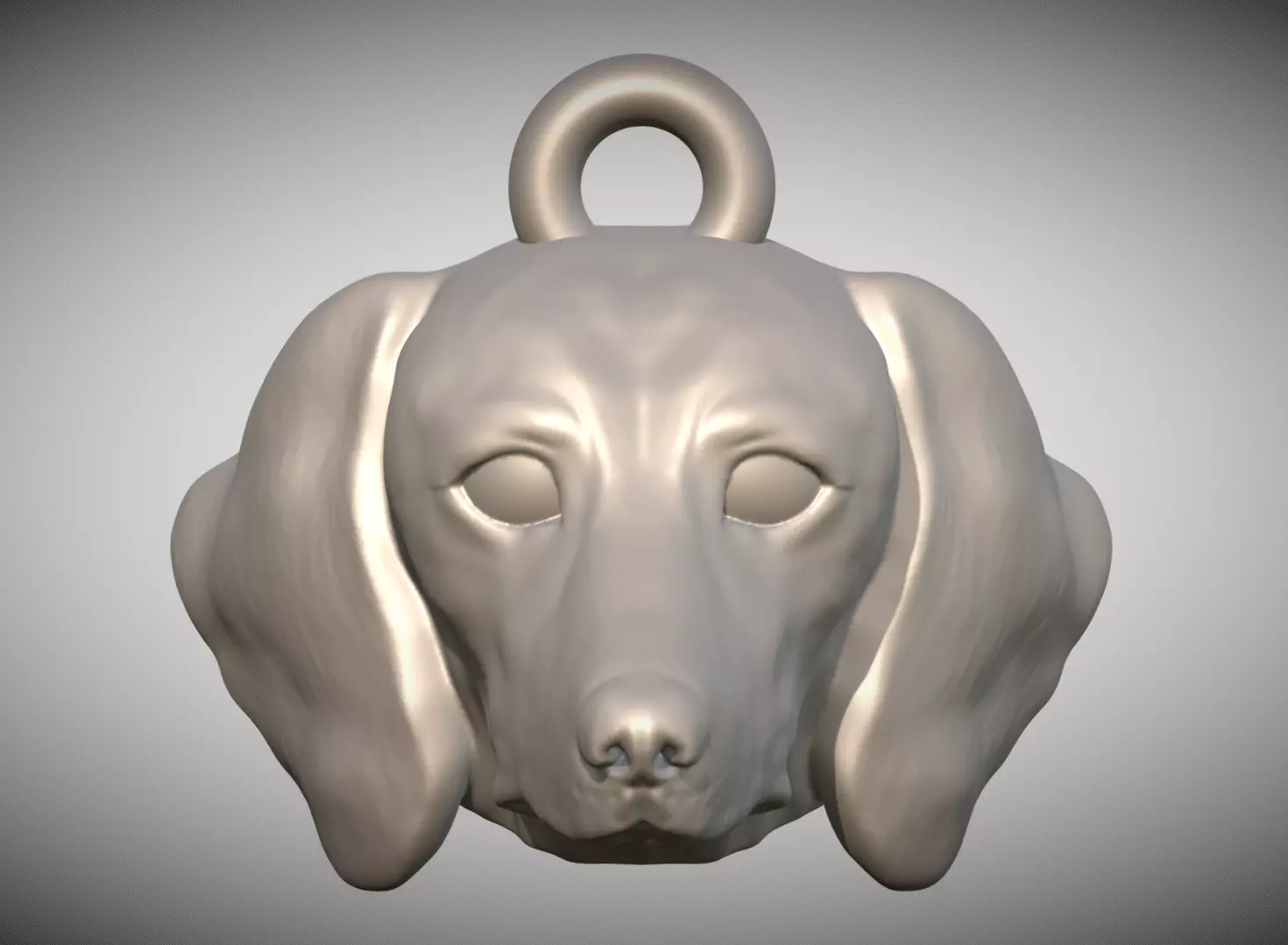 Dachshund dog head key ring for 3D printing 3D print model_0