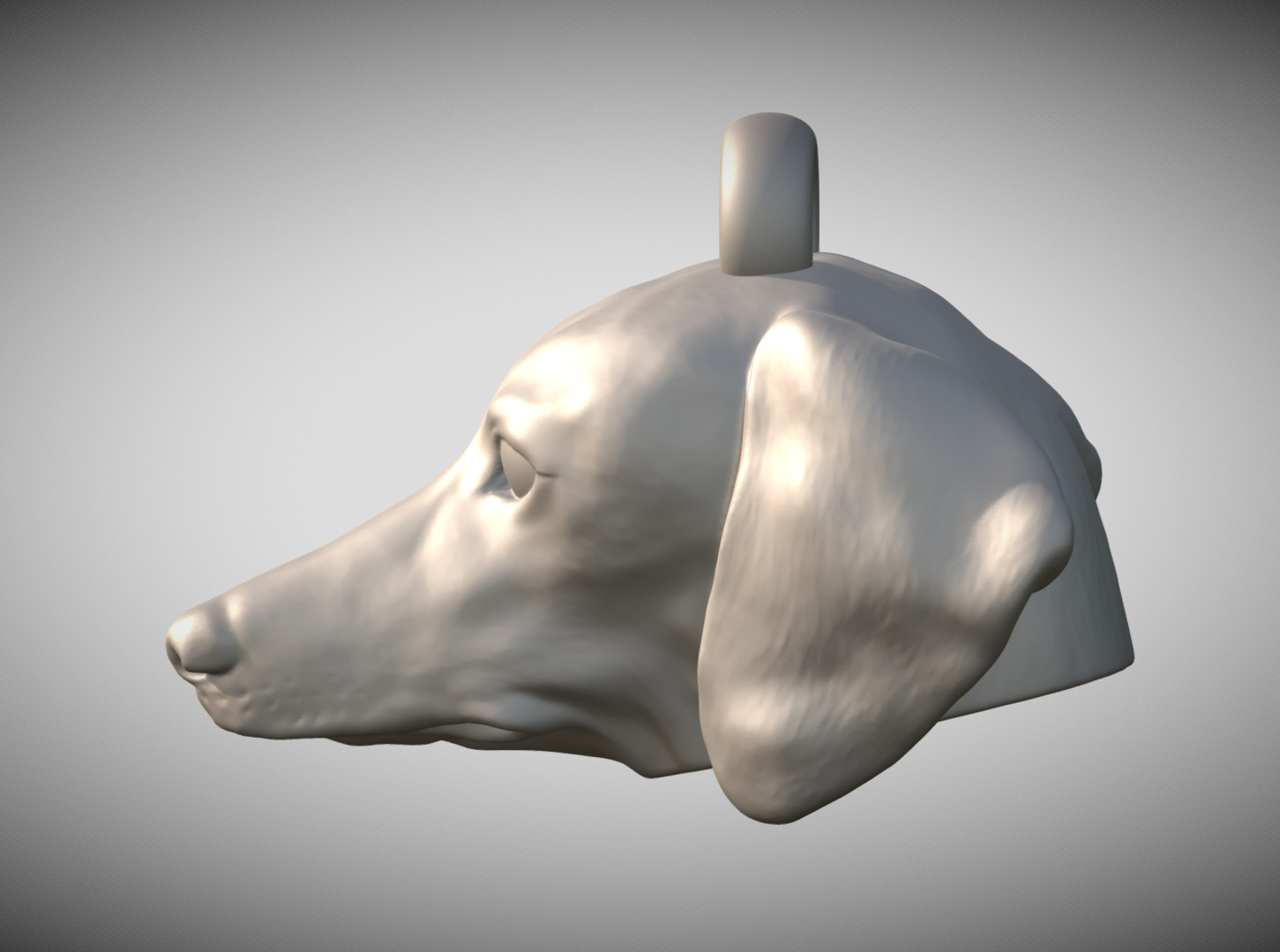 Dachshund dog head key ring for 3D printing 3D print model_3