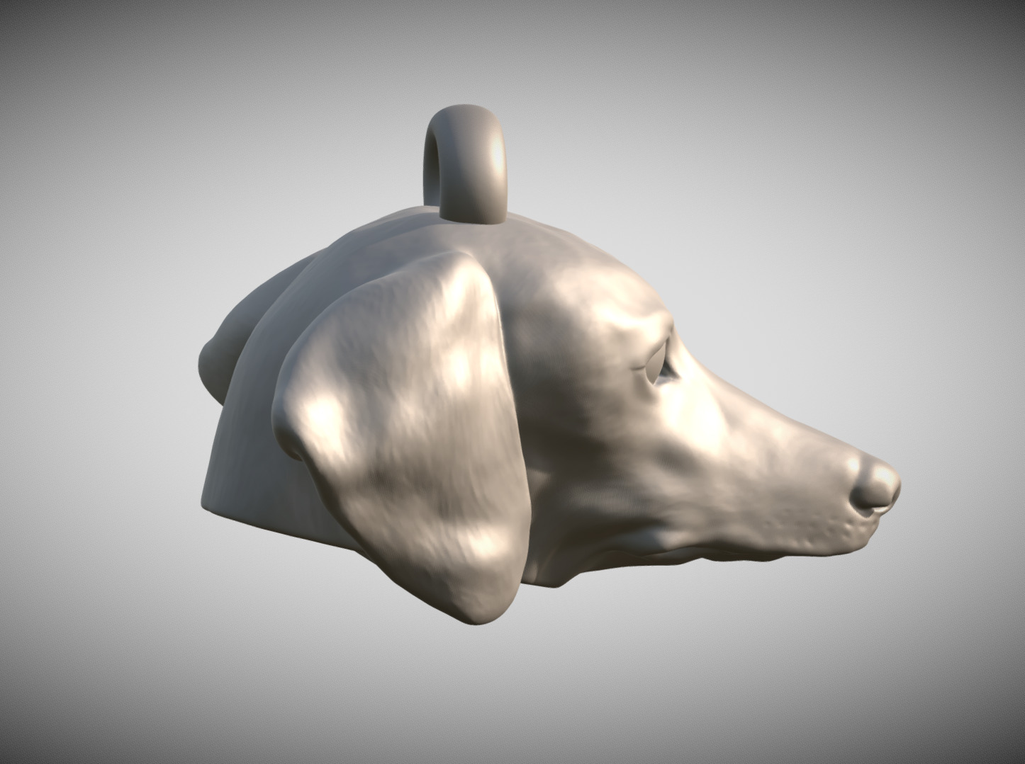 Dachshund dog head key ring for 3D printing 3D print model_6