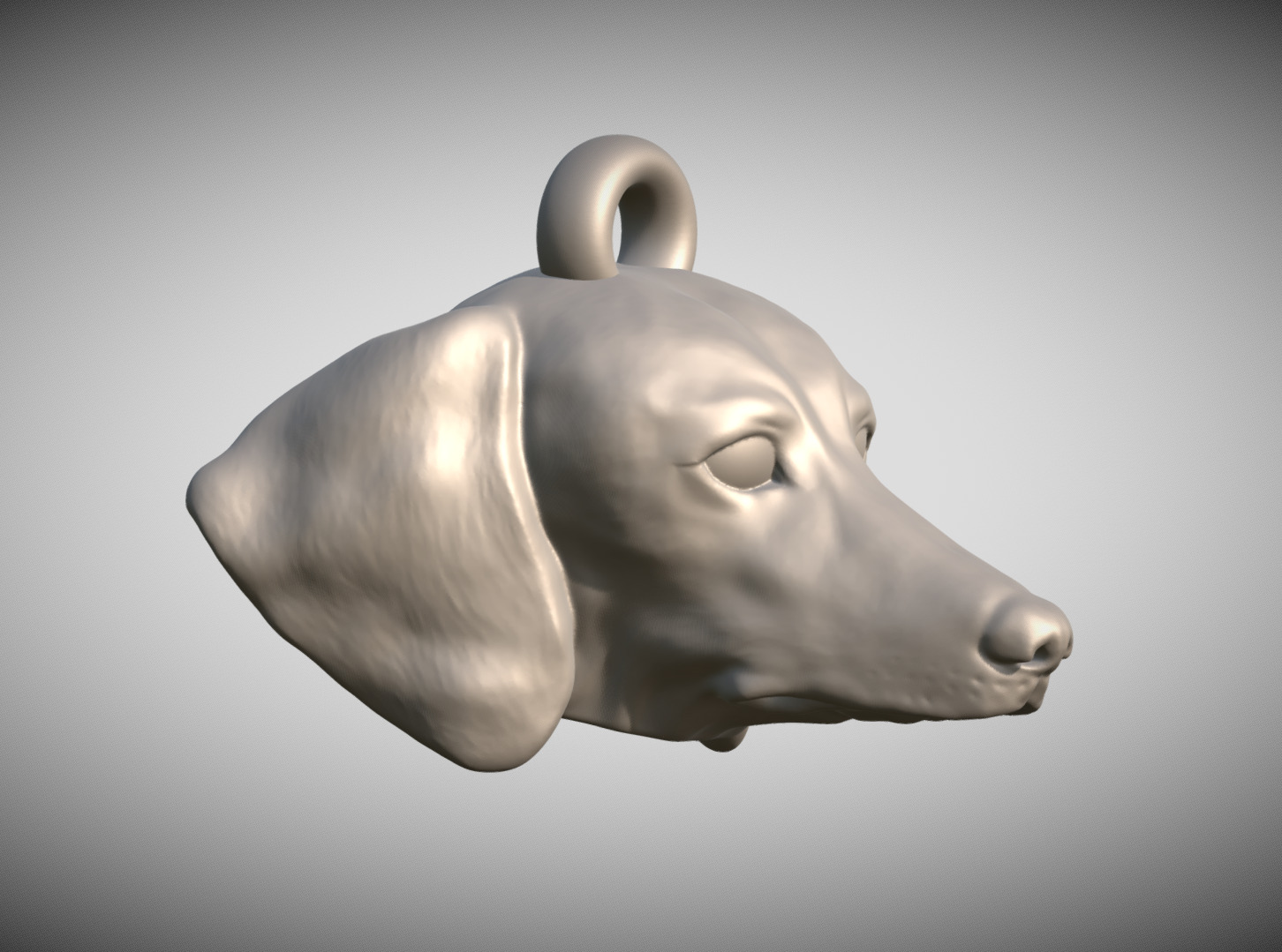 Dachshund dog head key ring for 3D printing 3D print model_7