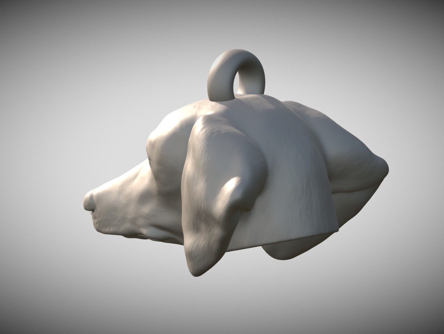 Dachshund dog head key ring for 3D printing 3D print model_4