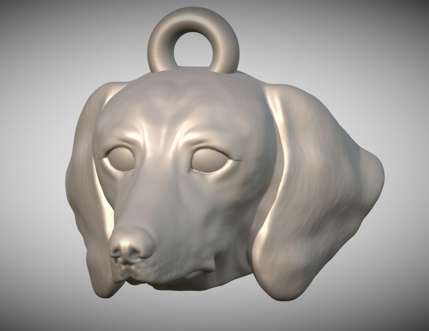 Dachshund dog head key ring for 3D printing 3D print model_1