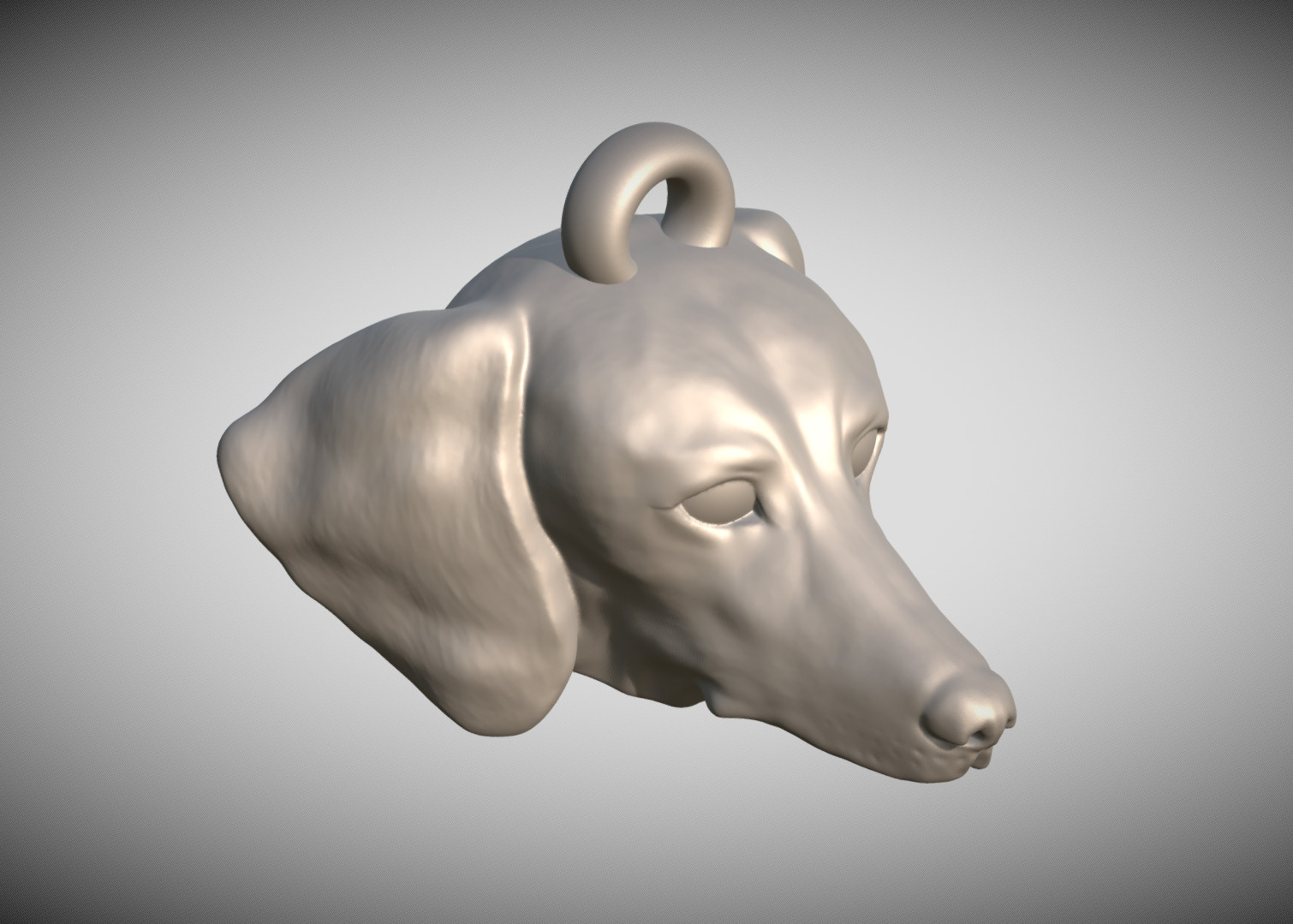 Dachshund dog head key ring for 3D printing 3D print model_8
