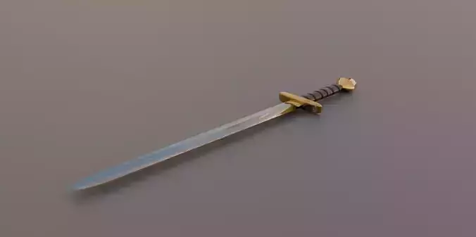 ROYAL SWORD IN GOLD LOW POLY