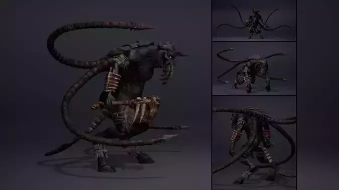 Obsidianclaw Fatty Butal Low-poly 3D model