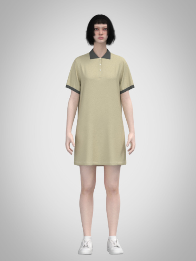 Sandstone Polo Dress 3D print model_1