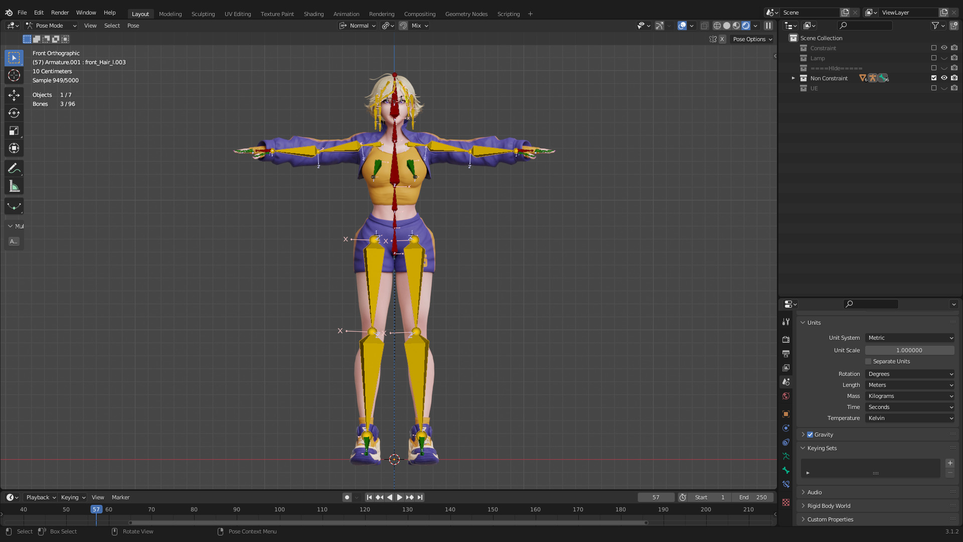 Stylized Female Fighting Character - Liv Low-poly 3D model_24