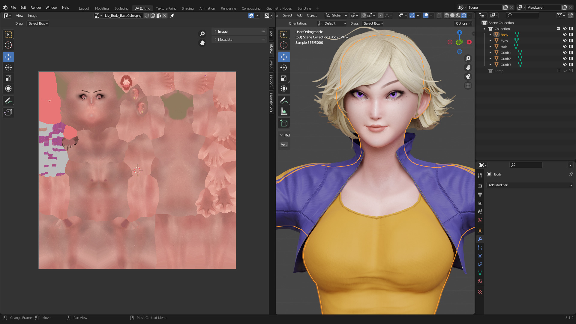 Stylized Female Fighting Character - Liv Low-poly 3D model_21