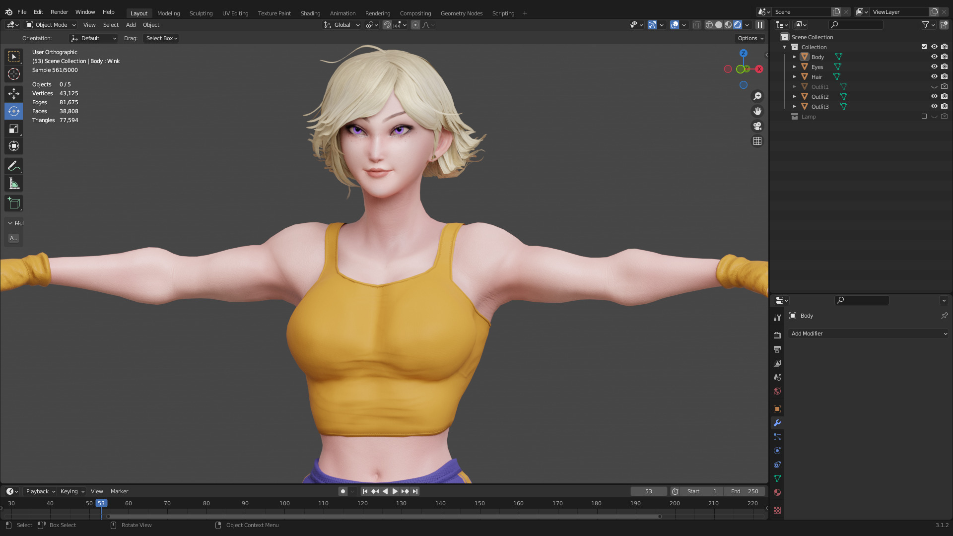 Stylized Female Fighting Character - Liv Low-poly 3D model_17