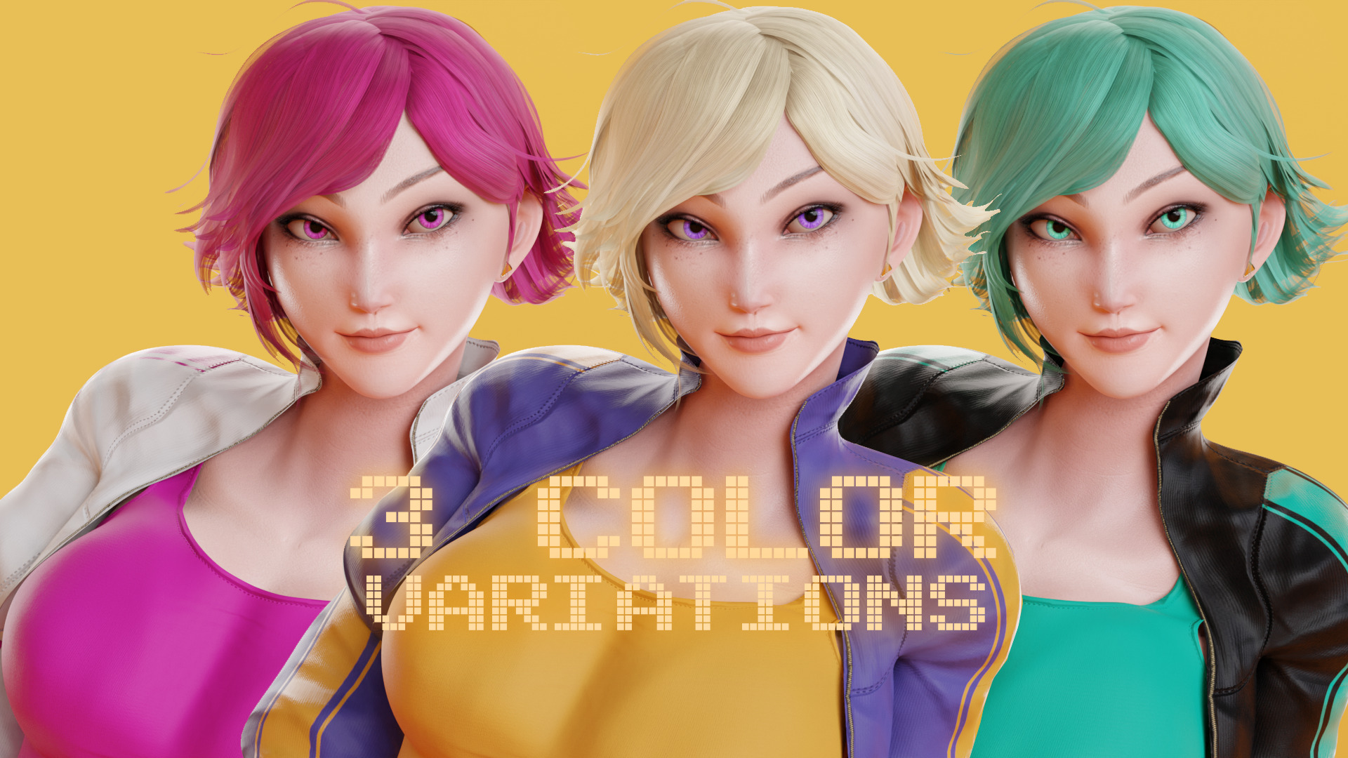 Stylized Female Fighting Character - Liv Low-poly 3D model_8