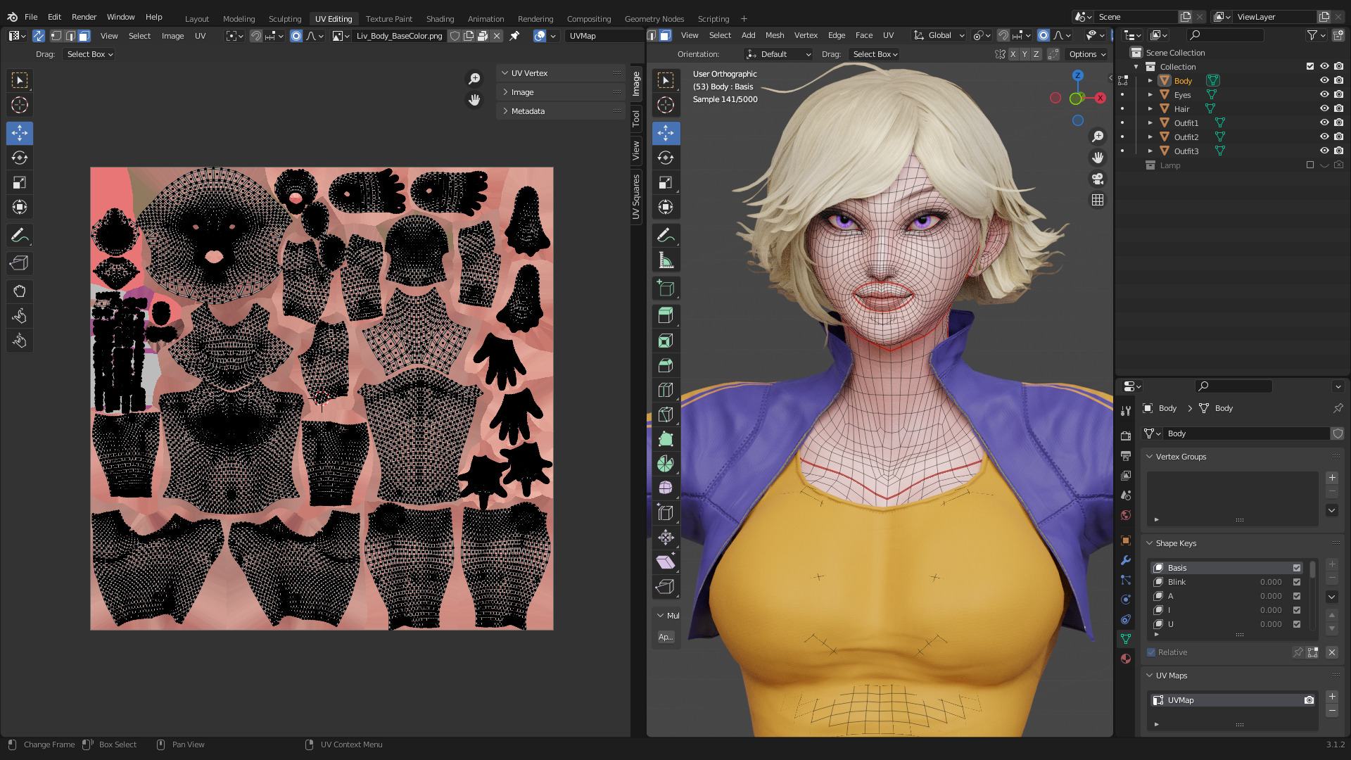 Stylized Female Fighting Character - Liv Low-poly 3D model_22