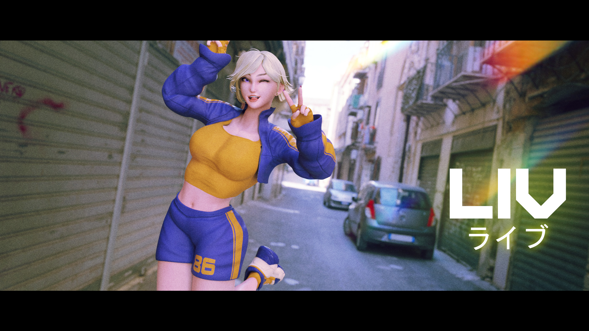 Stylized Female Fighting Character - Liv Low-poly 3D model_5