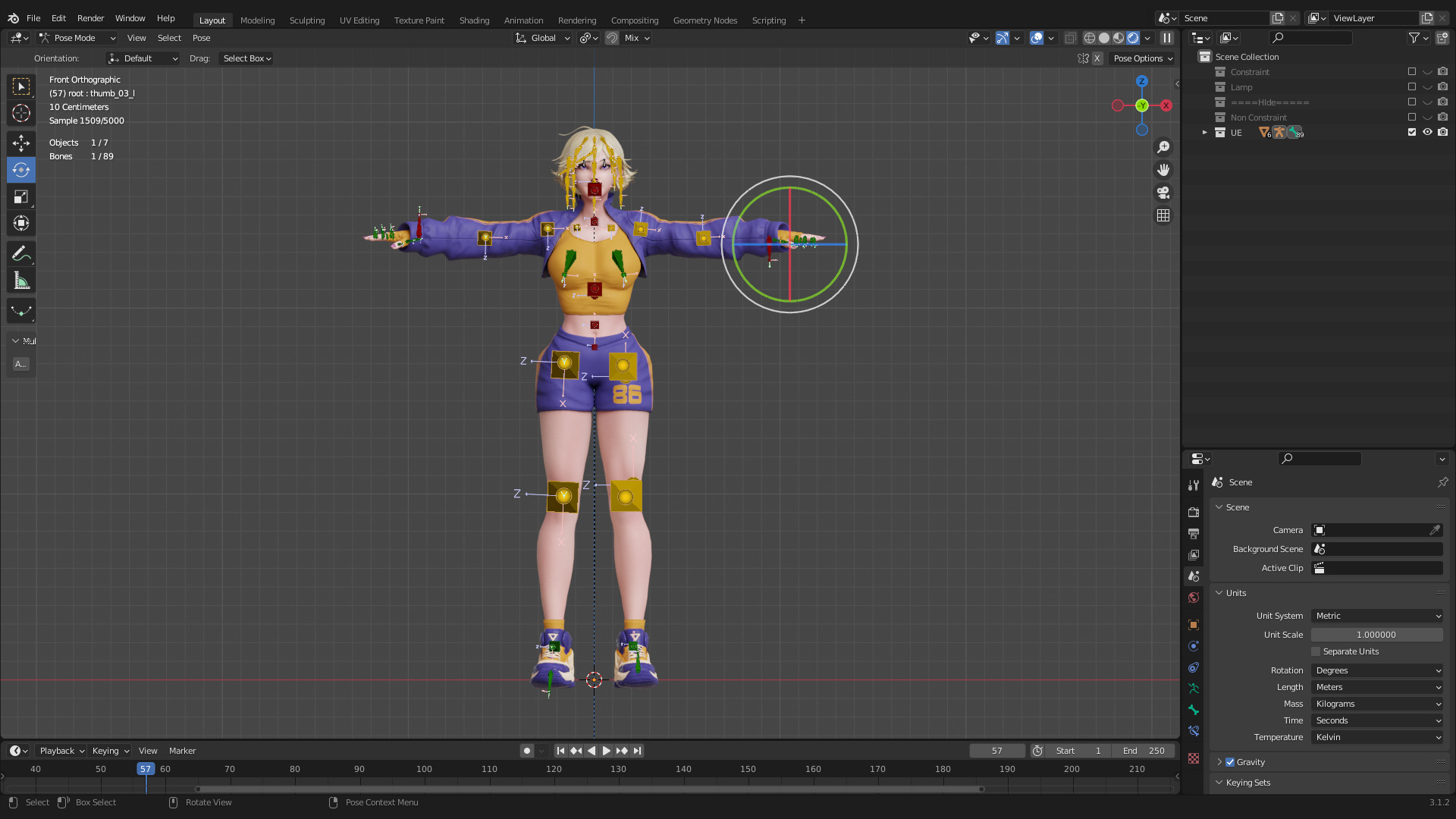 Stylized Female Fighting Character - Liv Low-poly 3D model_26