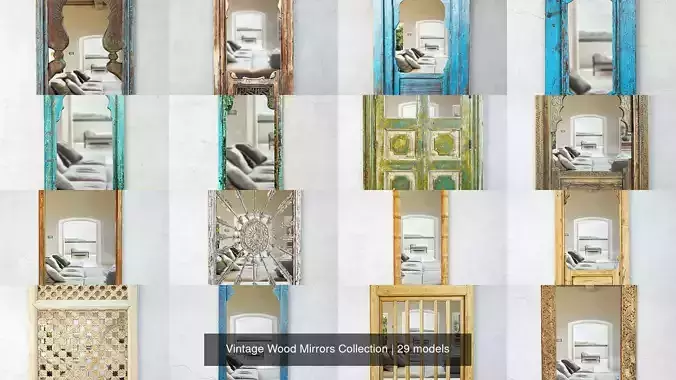 Vintage Wood Mirrors Collection 