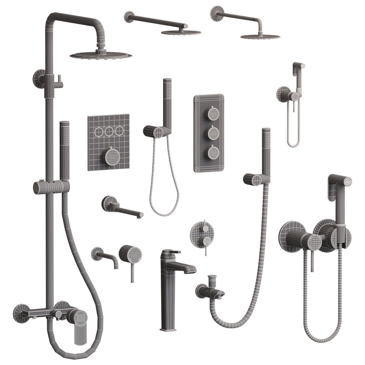 RGW Shower Fauset Set 3D model_6
