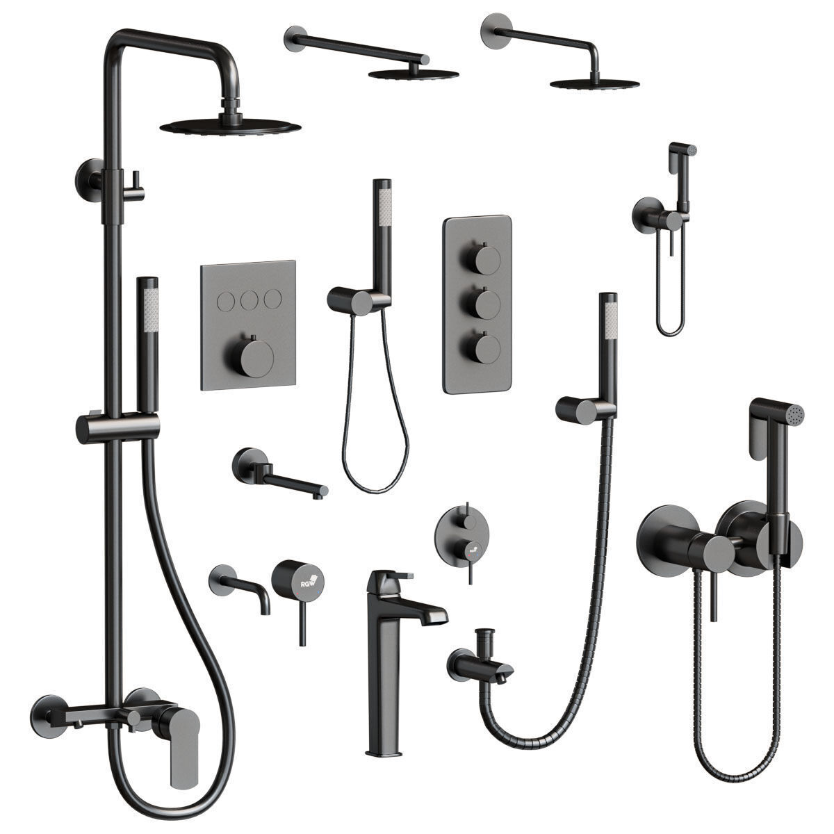 RGW Shower Fauset Set 3D model_3